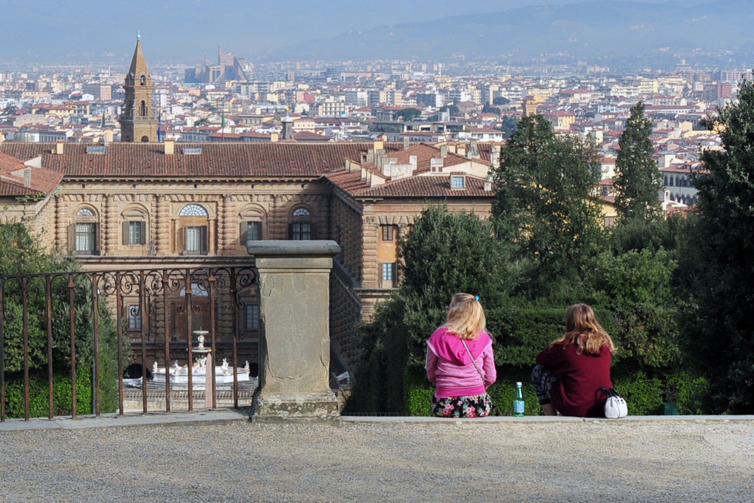 My girls enjoying the view from the Boboli Gardens