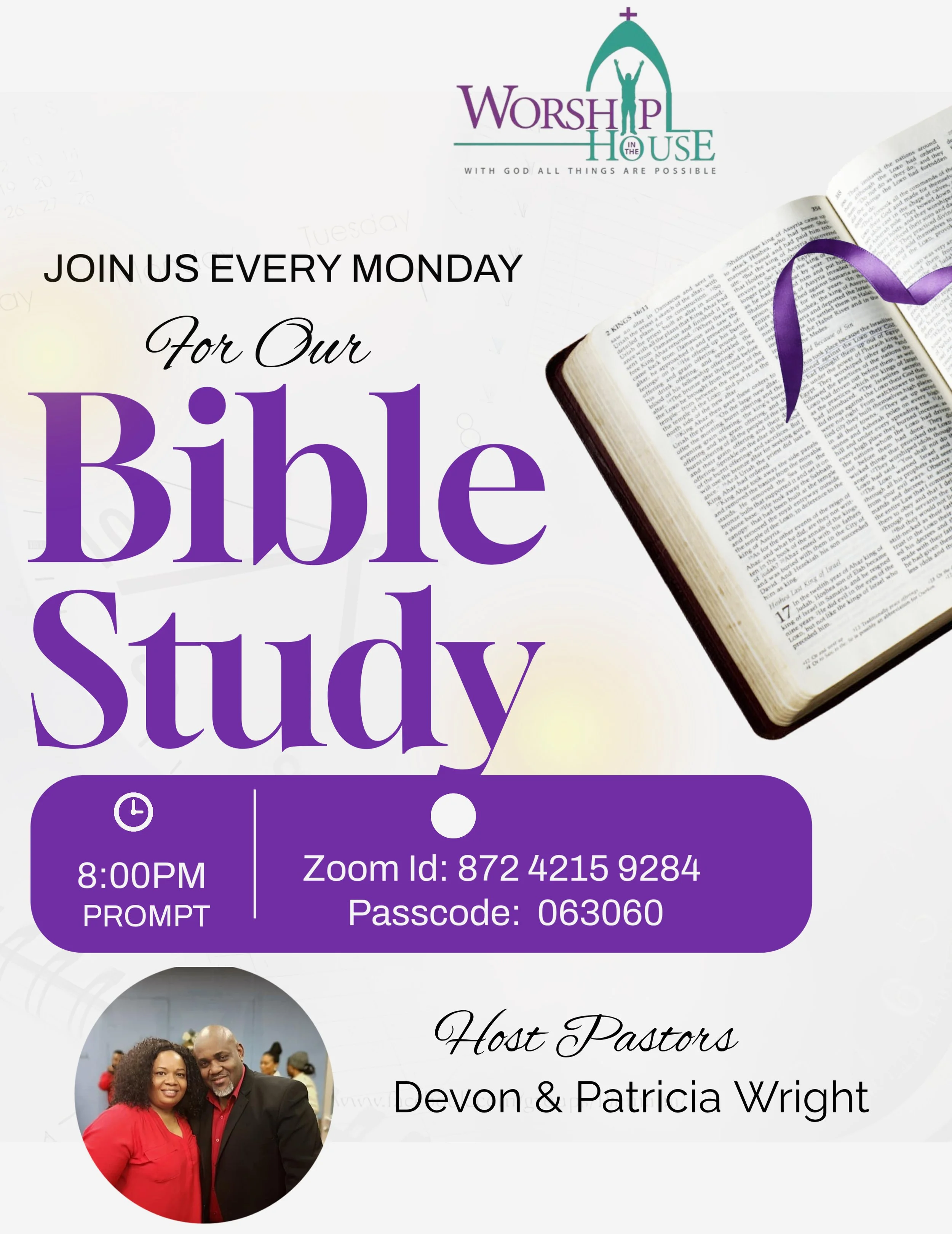 Event details of our Sunday Services