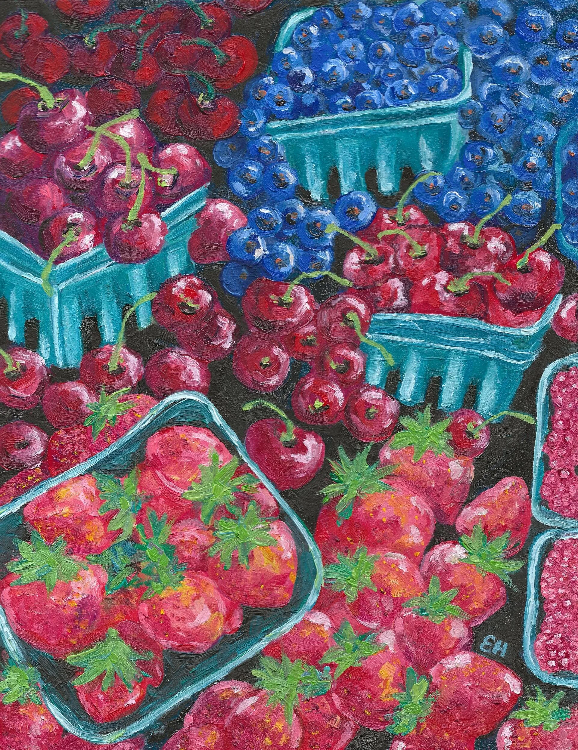 ✨ The Market&mdash;Stall No. 2: Sweet Harvest ✨ 

rendered from imagination, inspired by farmers markets and fall harvests 🫐🍁

Oil on Arches canvas paper 
8 x 10 inches 
Austin, TX, 2026 

#oilpainting #oilpainter #originalpainting #artist #artwork