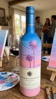 “Summer Palm” Wine Bottle Paint &amp; Sip!!