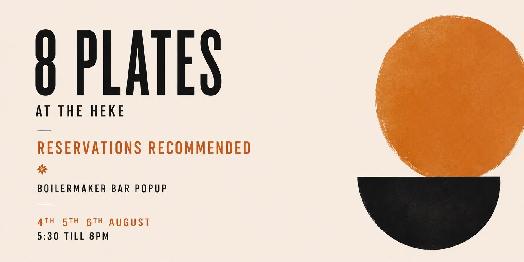 8 PLATES pop up restaurant
