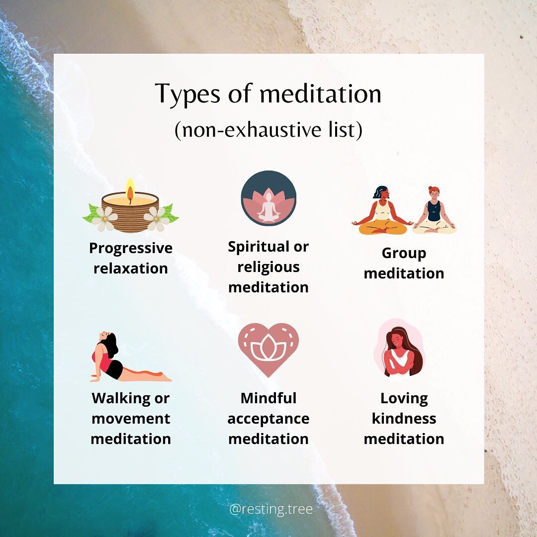 🙏 MEDITATION &amp; MINDFULNESS series: 
Types of meditation

This month we are focusing on finding rest for the spirit. Meditation and mindfulness activities have grown in popularity within mental healthcare. We shared about common myths, what medit
