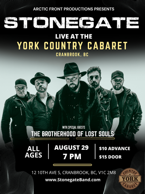 STONEGATE AT YORK COUNTRY CABARET (CRANBROOK, BC)