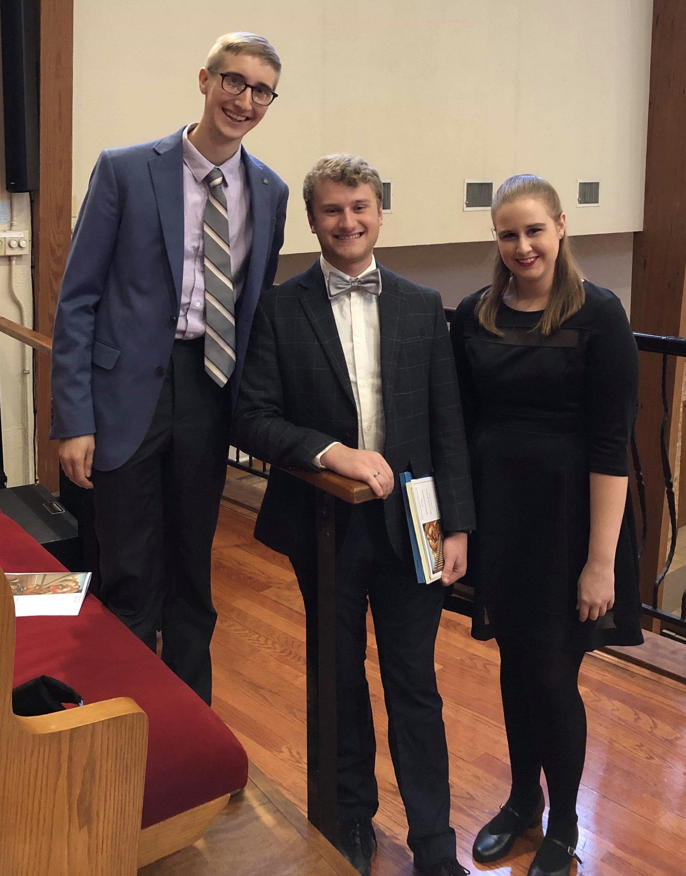 Parker MacIver Hinnenkamp, Destin Wernicke, and Catherine Trausch are preparing for a recital in Lewisville, Texas.