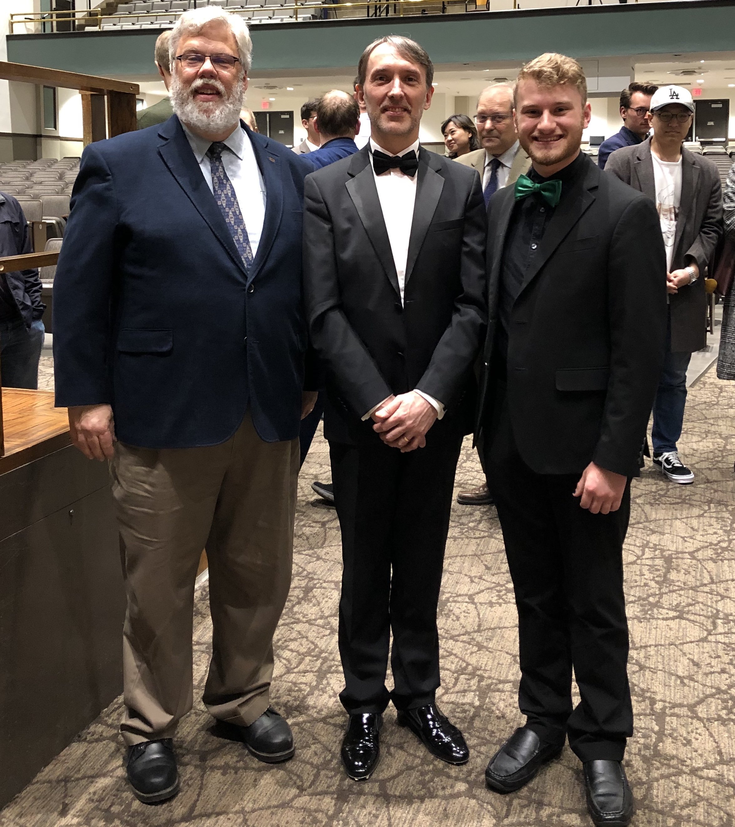 Parker MacIver Hinnenkamp with Dr. Jeffrey Snider and Olivier Latry, titular organist of Notre Dame Cathedral in Paris.