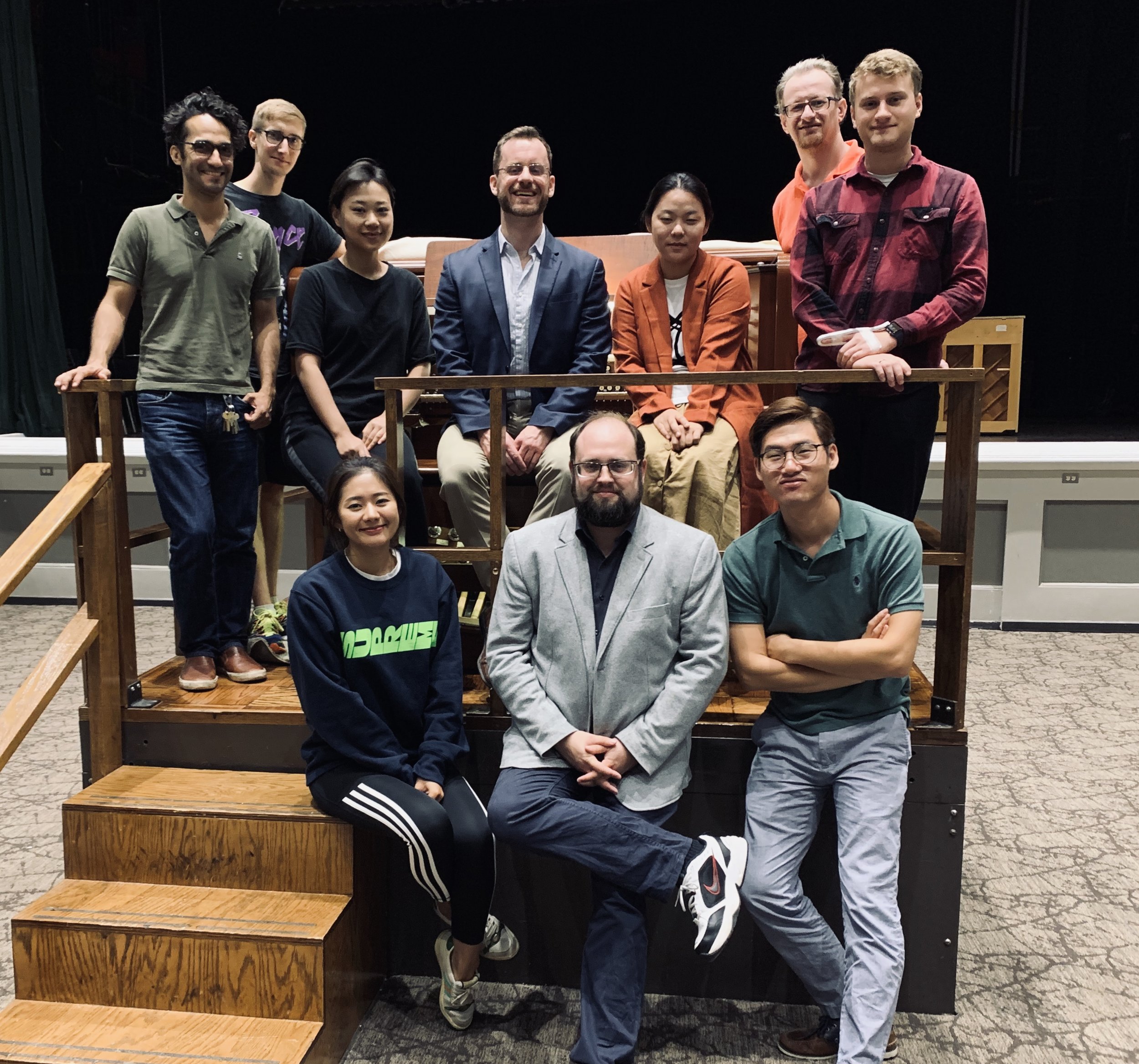 Parker MacIver Hinnenkamp with Jonathan Ryan and the UNT organ studio following a masterclass and recital.