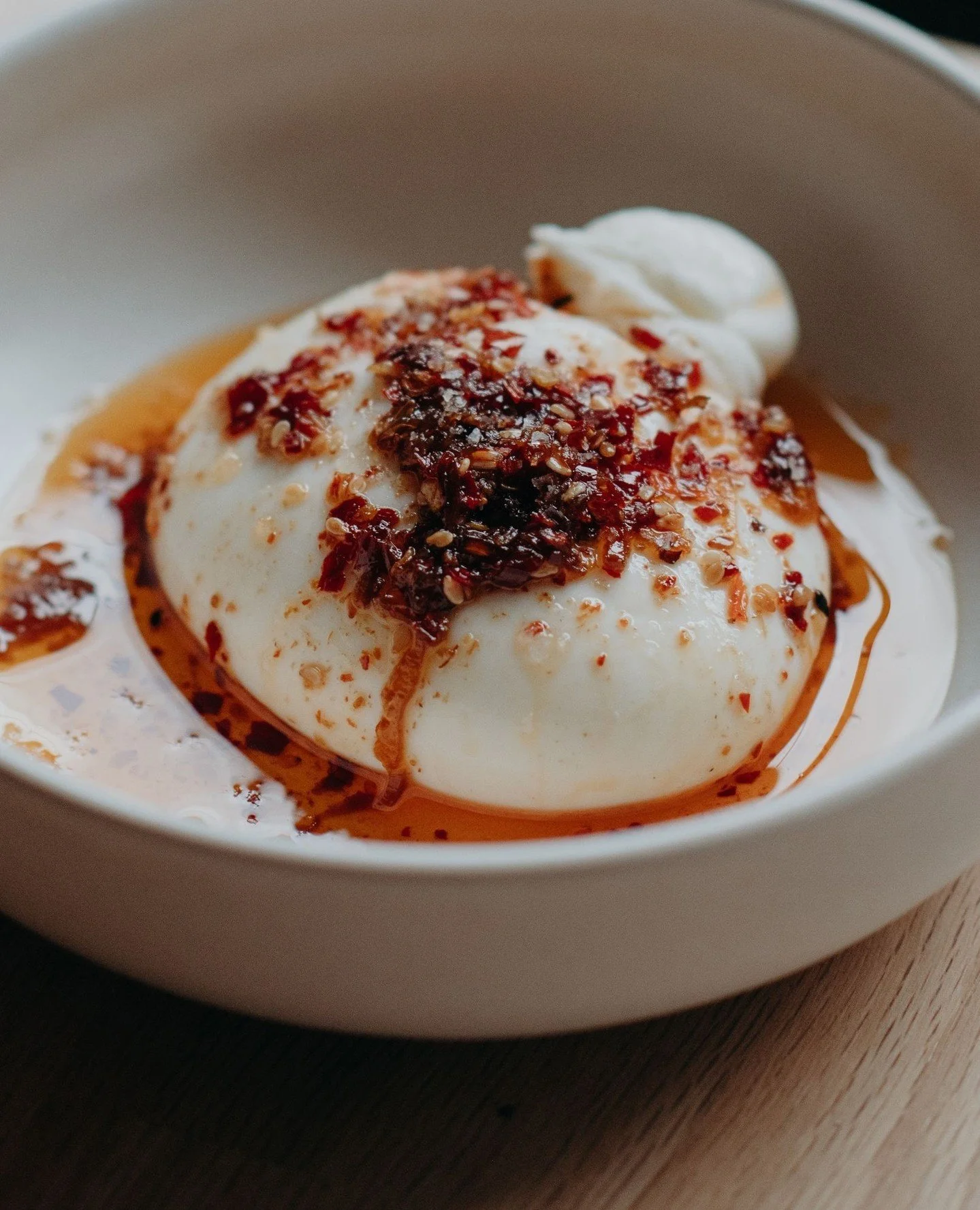 Burrata, crispy chilli oil. No notes.