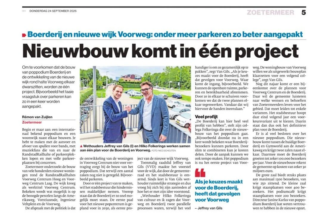 Een groot poppodium naast een hoogstedelijke gebiedsontwikkeling, hoe pak je dat aan?