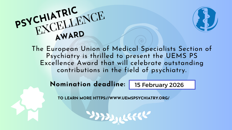 Call for Nominations for the 2025/26 Psychiatric Excellence Award