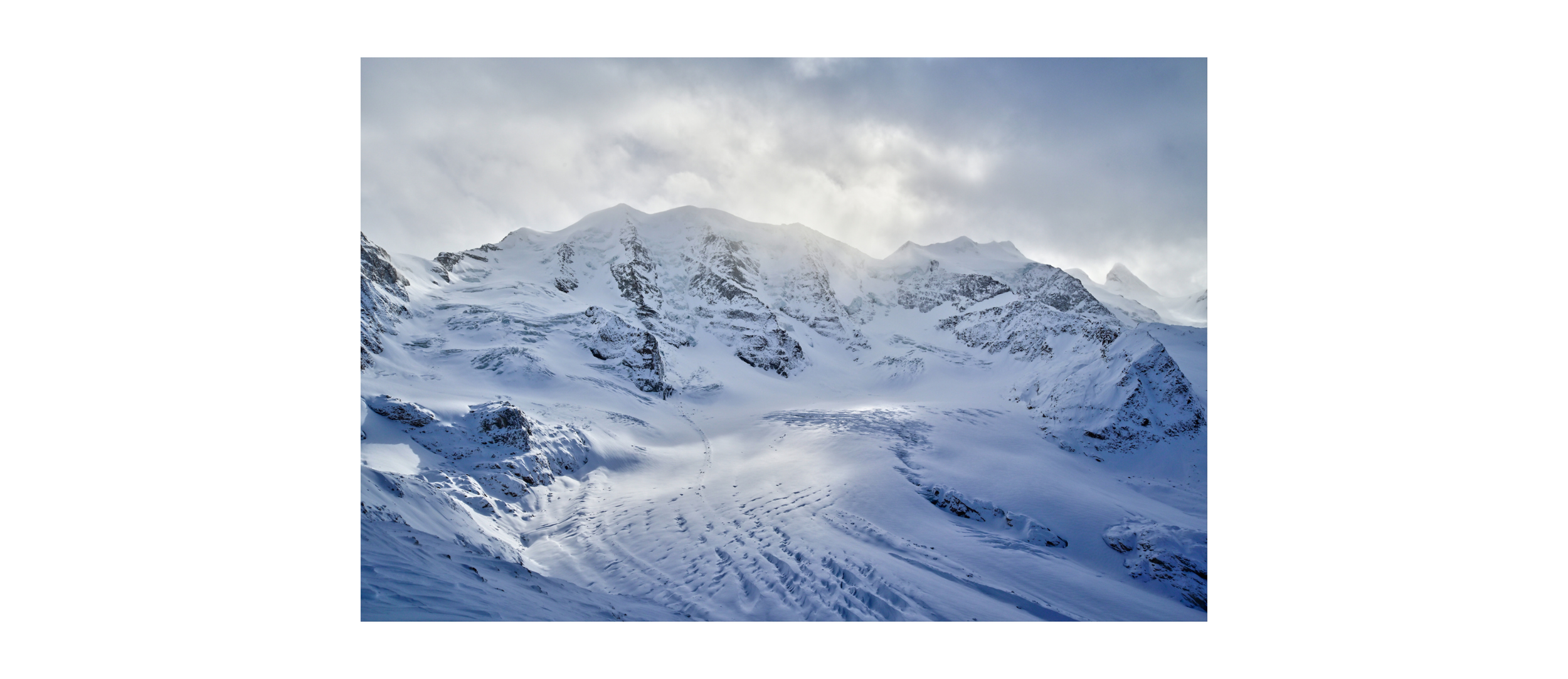 Magisches Licht auf Piz Palü und Pers Glacier