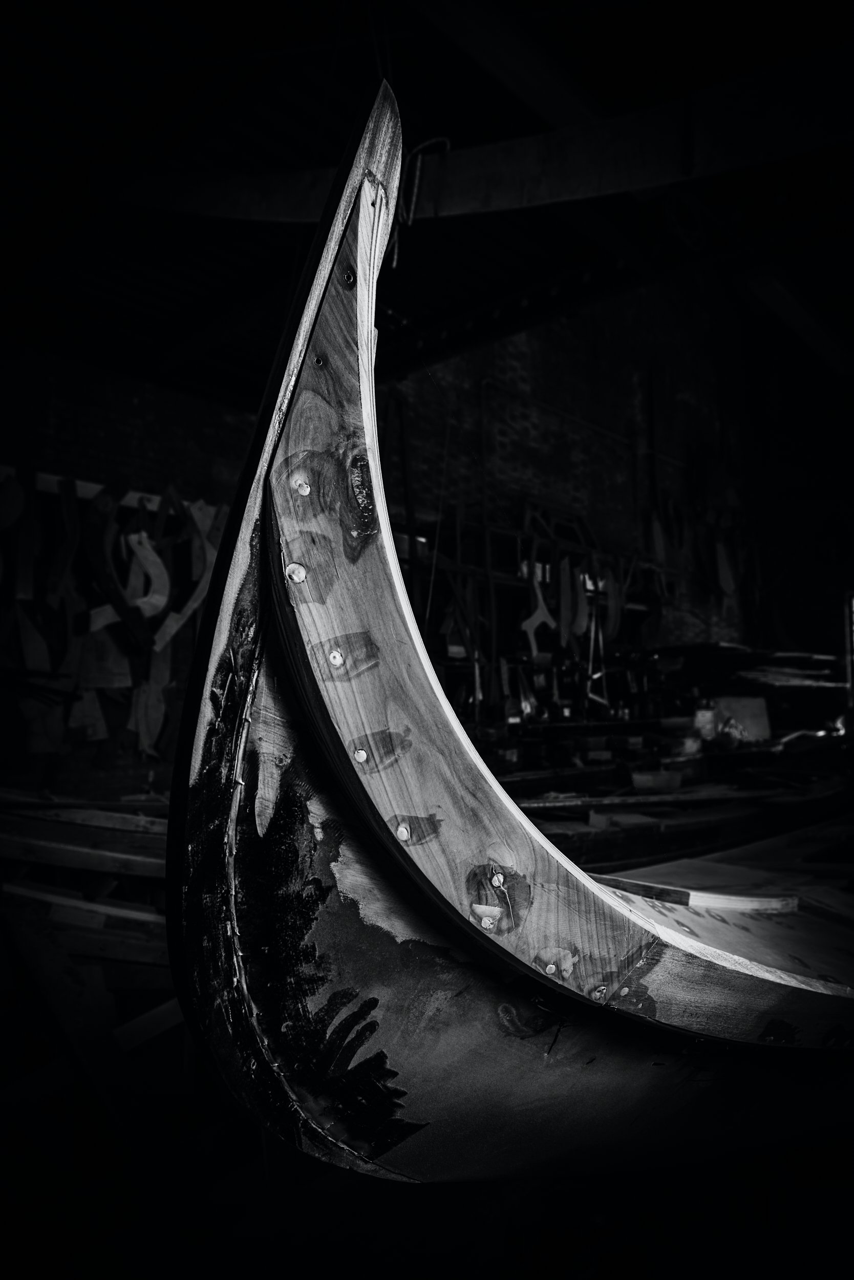The Venetian squero from the master Crea is the shipyard where Venetian gondolas are built following ancient traditions.