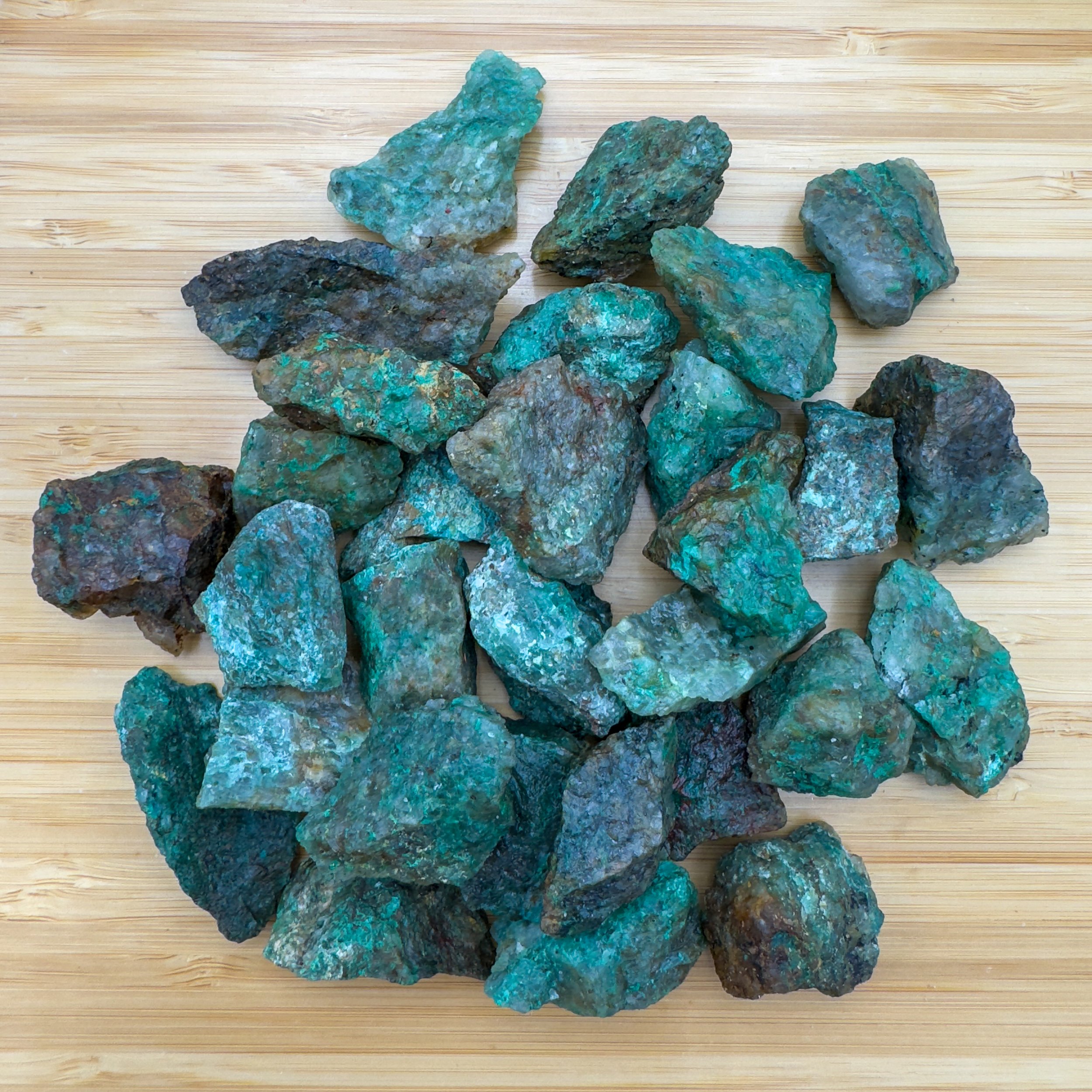 Chrysocolla Raw Stones (1-2 Inch - A Grade - 20-32 Pieces Per Pound) Ethically Sourced from Madagascar - Beyond Bohemian