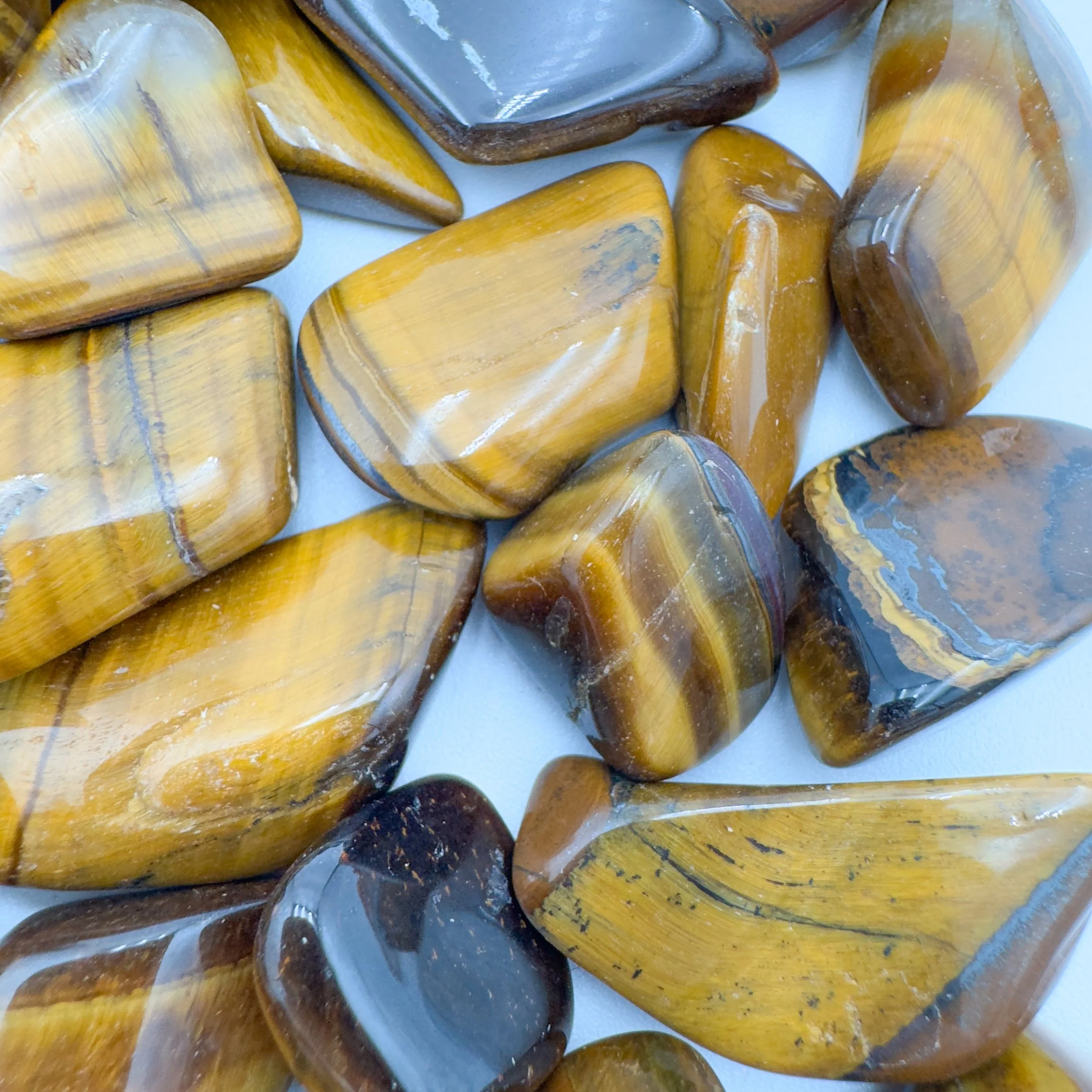 Tiger Eye Tumbled Stones (0.50-1 Inch - A Grade - 64-128 Pieces Per Pound) Ethically Sourced from South Africa - Beyond Bohemian