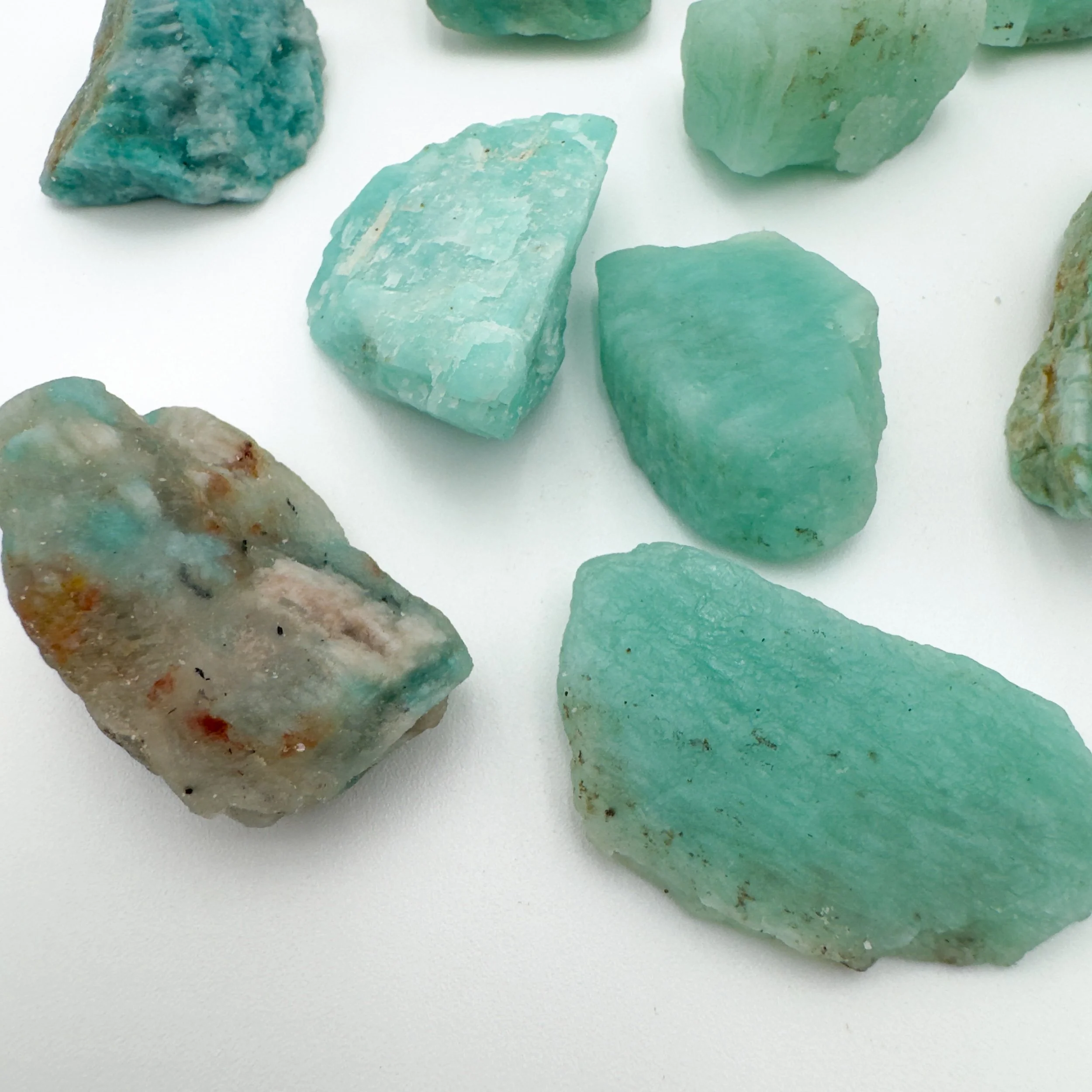 Amazonite Raw Stones (1-2 Inch - A Grade - 12-20 Pieces Per Pound) Ethically Sourced from Mozambique - Beyond Bohemian