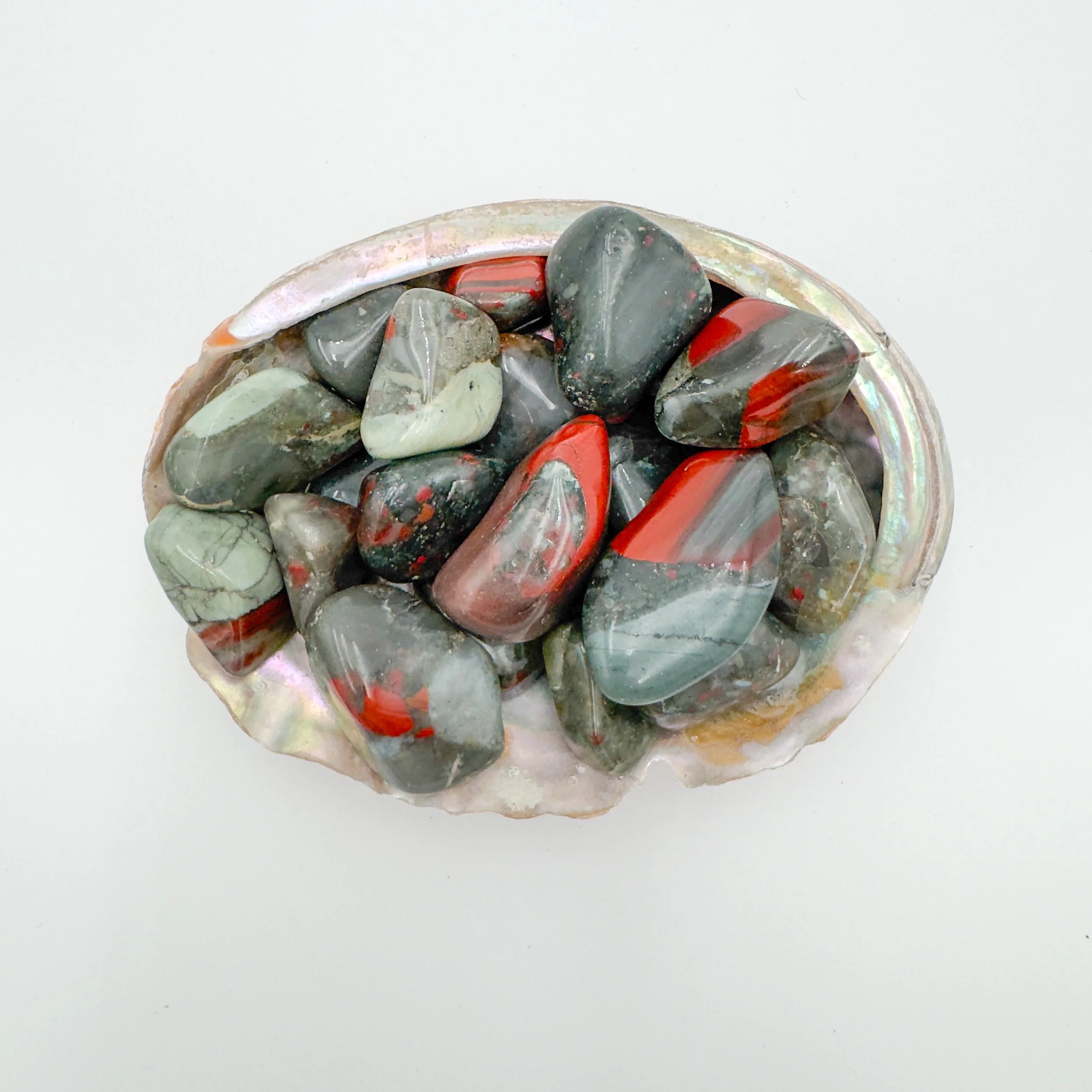 Bloodstone Tumbled Stones (1.25-2 Inch - AA Grade - 16-24 Pieces Per Pound) Ethically Sourced from Eswatini (Swaziland) - Beyond Bohemian