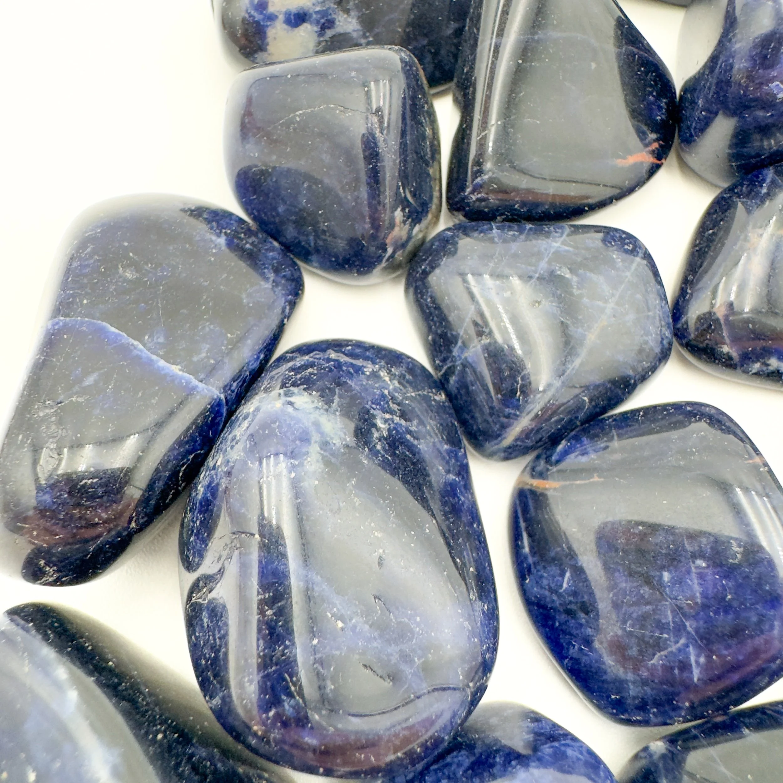 Sodalite Tumbled Stones (1.25-2 Inch - AA Grade - 16-24 Pieces Per Pound) Ethically Sourced from Namibia - Beyond Bohemian