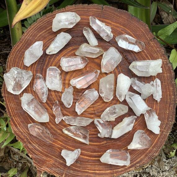 Clear Quartz Raw Crystal Points (1-2 Inch - AA Grade - 16-24 Pieces Per Pound) Ethically Sourced from Arkansas - Beyond Bohemian