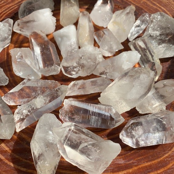 Clear Quartz Raw Crystal Points (1-2 Inch - AA Grade - 16-24 Pieces Per Pound) Ethically Sourced from Arkansas - Beyond Bohemian