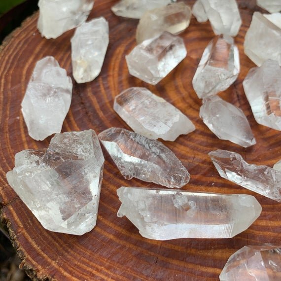 Clear Quartz Raw Crystal Points (1-2 Inch - AA Grade - 16-24 Pieces Per Pound) Ethically Sourced from Arkansas - Beyond Bohemian