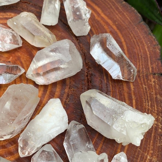 Clear Quartz Raw Crystal Points (1-2 Inch - AA Grade - 16-24 Pieces Per Pound) Ethically Sourced from Arkansas - Beyond Bohemian