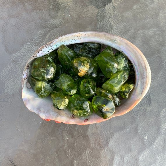 Peridot Tumbled Stones (0.50-1 Inch - AA Grade - Per Piece) Ethically Sourced from Arizona - Beyond Bohemian