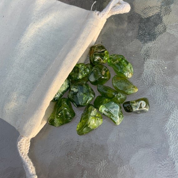Peridot Tumbled Stones (0.50-1 Inch - AA Grade - Per Piece) Ethically Sourced from Arizona - Beyond Bohemian