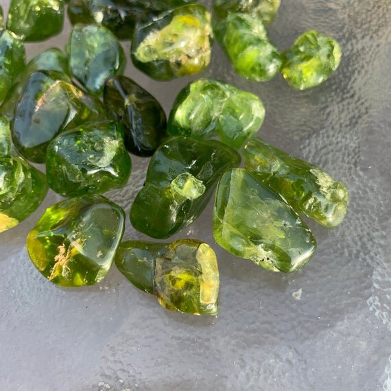 Peridot Tumbled Stones (0.50-1 Inch - AA Grade - Per Piece) Ethically Sourced from Arizona - Beyond Bohemian