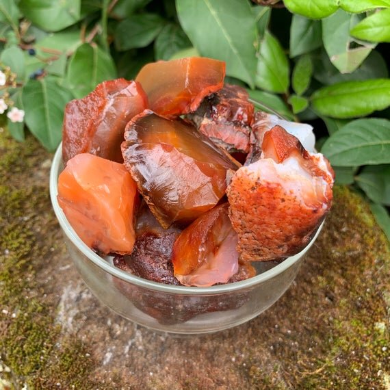 Carnelian Raw Stones (1-2 Inch - AA Grade - 20-32 Pieces Per Pound) Ethically Sourced from Madagascar - Beyond Bohemian