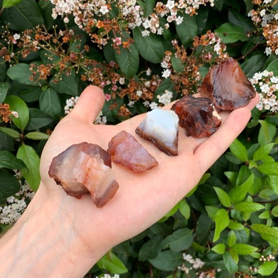 Carnelian Raw Stones (1-2 Inch - AA Grade - 20-32 Pieces Per Pound) Ethically Sourced from Madagascar - Beyond Bohemian