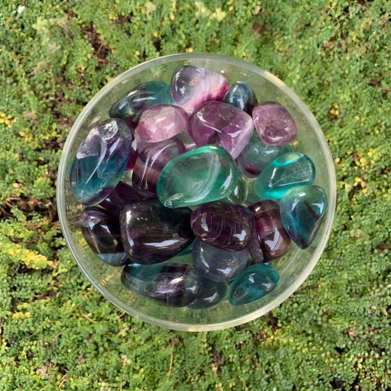 Fluorite Tumbled Stones (0.50-1.25 Inch - AAA Grade - 80-120 Pieces Per Pound) Ethically Sourced from China - Beyond Bohemian