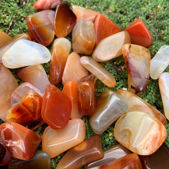 Carnelian Tumbled Stones (0.50-1 Inch - AA Grade - 64-128 Pieces Per Pound) Ethically Sourced from Madagascar - Beyond Bohemian