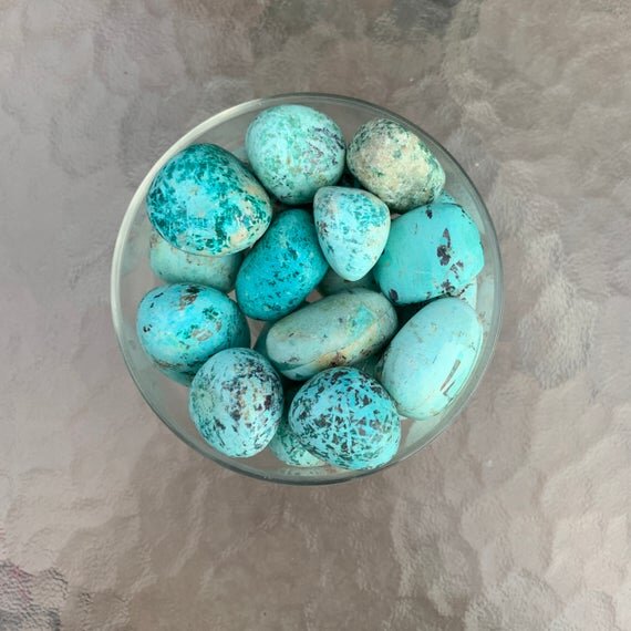 Chrysocolla Hand Polished Stones (0.75-1.50 Inch - A Grade - 24-40 Pieces Per Pound) Ethically Sourced from Peru - Beyond Bohemian