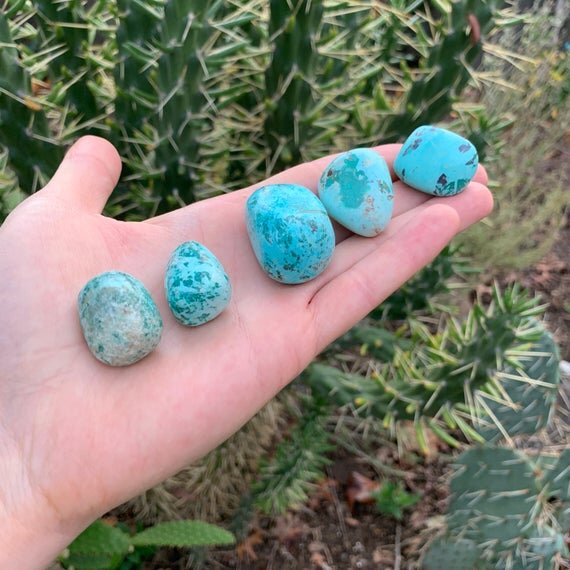 Chrysocolla Hand Polished Stones (0.75-1.50 Inch - A Grade - 24-40 Pieces Per Pound) Ethically Sourced from Peru - Beyond Bohemian