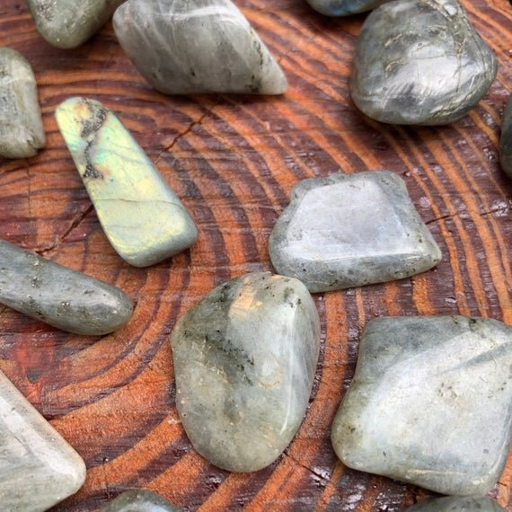 Labradorite Tumbled Stones (1-1.50 Inch - AA Grade - 16-32 Pieces Per Pound) Ethically Sourced from Madagascar - Beyond Bohemian