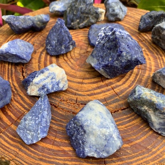 Sodalite Raw Stones (1-2 Inch - AA Grade - 12-24 Pieces Per Pound) Ethically Sourced from Brazil - Beyond Bohemian