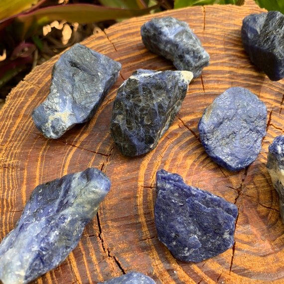 Sodalite Raw Stones (1-2 Inch - AA Grade - 12-24 Pieces Per Pound) Ethically Sourced from Brazil - Beyond Bohemian