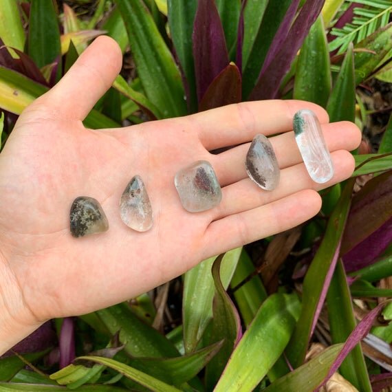 Lodolite Tumbled Stones (0.75-1.25 Inch - AA Grade - 40-64 Pieces Per Pound) Ethically Sourced from Brazil - Beyond Bohemian