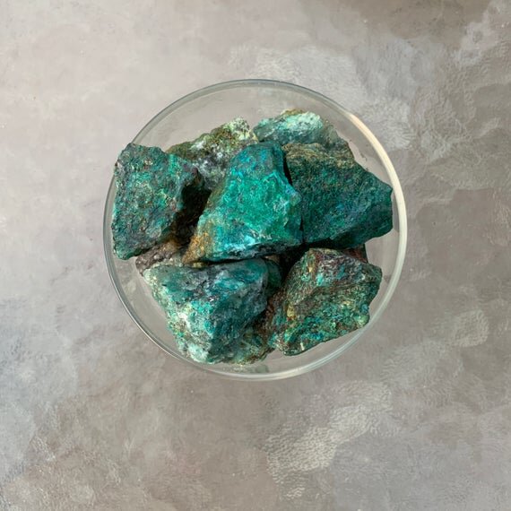 Chrysocolla Raw Stones (1-2 Inch - A Grade - 20-32 Pieces Per Pound) Ethically Sourced from Madagascar - Beyond Bohemian