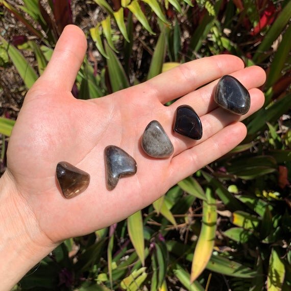 Smoky Quartz Tumbled Stones (0.50-1.25 Inch - AA Grade - 48-96 Pieces Per Pound) Ethically Sourced from Madagascar - Beyond Bohemian