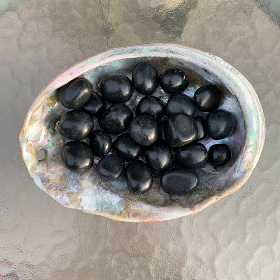 Black Onyx Hand Polished Stones (1-1.50 Inch - AA Grade - 16-32 Pieces Per Pound) Ethically Sourced from Peru - Beyond Bohemian