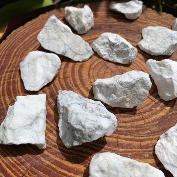 Howlite - Magnesite Raw Stones (1-2 Inch - A Grade - 24-40 Pieces Per Pound) Ethically Sourced from Brazil - Beyond Bohemian