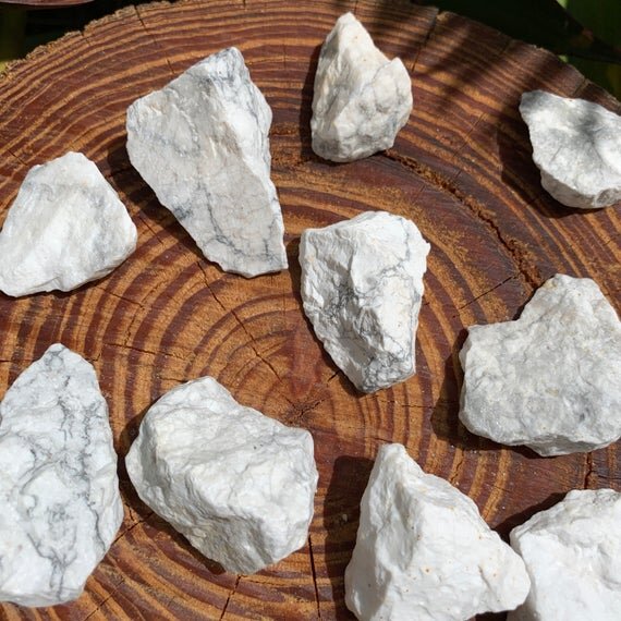 Howlite - Magnesite Raw Stones (1-2 Inch - A Grade - 24-40 Pieces Per Pound) Ethically Sourced from Brazil - Beyond Bohemian