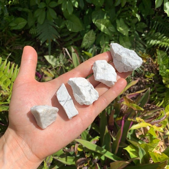 Howlite - Magnesite Raw Stones (1-2 Inch - A Grade - 24-40 Pieces Per Pound) Ethically Sourced from Brazil - Beyond Bohemian