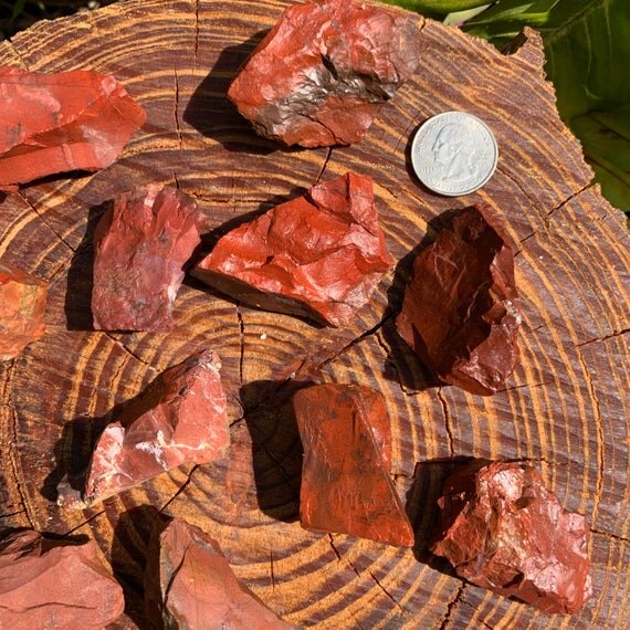 Red Jasper Raw Stones (1-2 Inch - AA Grade - 12-20 Pieces Per Pound) Ethically Sourced from Madagascar - Beyond Bohemian