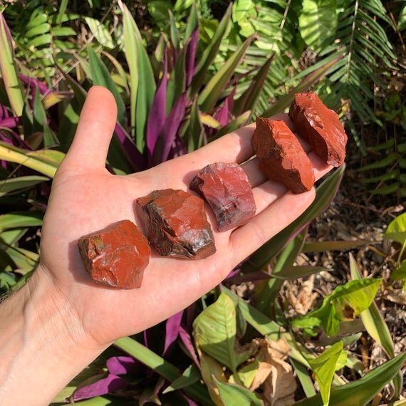 Red Jasper Raw Stones (1-2 Inch - AA Grade - 12-20 Pieces Per Pound) Ethically Sourced from Madagascar - Beyond Bohemian