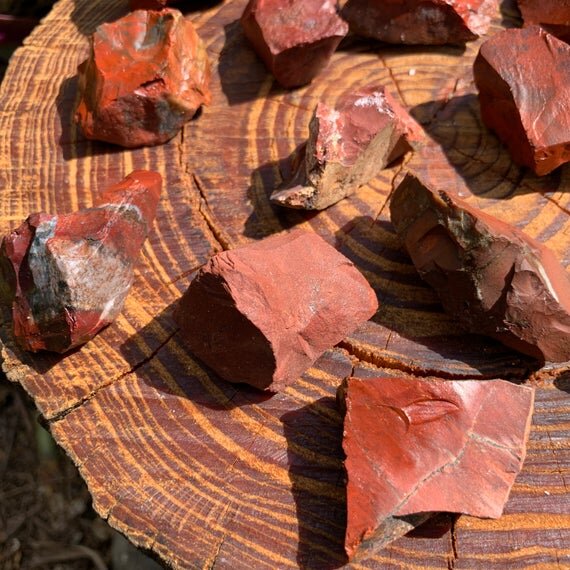 Red Jasper Raw Stones (1-2 Inch - AA Grade - 12-20 Pieces Per Pound) Ethically Sourced from Madagascar - Beyond Bohemian