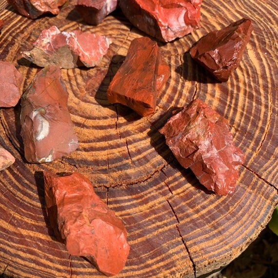 Red Jasper Raw Stones (1-2 Inch - AA Grade - 12-20 Pieces Per Pound) Ethically Sourced from Madagascar - Beyond Bohemian