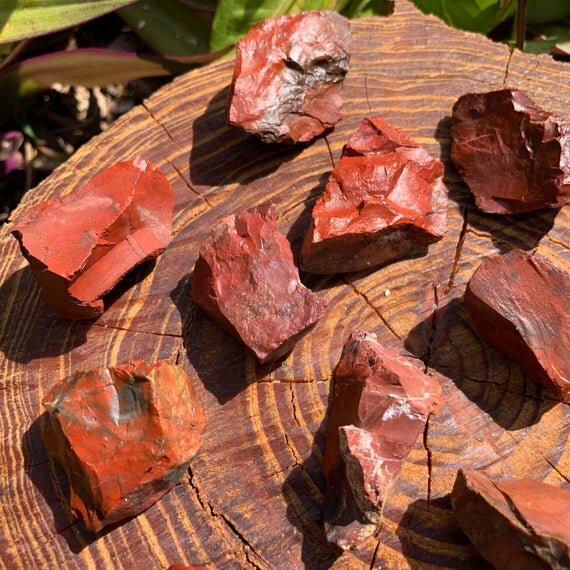 Red Jasper Raw Stones (1-2 Inch - AA Grade - 12-20 Pieces Per Pound) Ethically Sourced from Madagascar - Beyond Bohemian