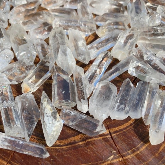 Lemurian Quartz Raw Crystal Points (0.50-1.50 Inch - AA Grade - 48-96 Pieces Per Pound - AA Grade) Ethically Sourced from Colombia - Beyond Bohemian