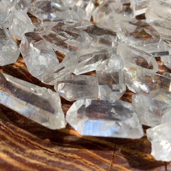 Lemurian Quartz Raw Crystal Points (0.50-1.50 Inch - AA Grade - 48-96 Pieces Per Pound - AA Grade) Ethically Sourced from Colombia - Beyond Bohemian